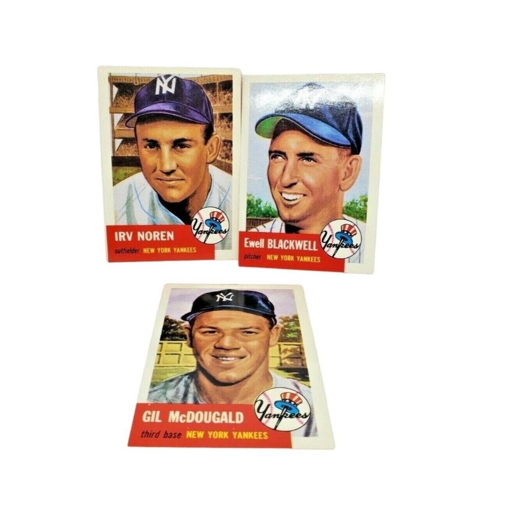 3 Vintage 91 New York Yankees Topps Archives Ultimate 1953 Series Baseball Card